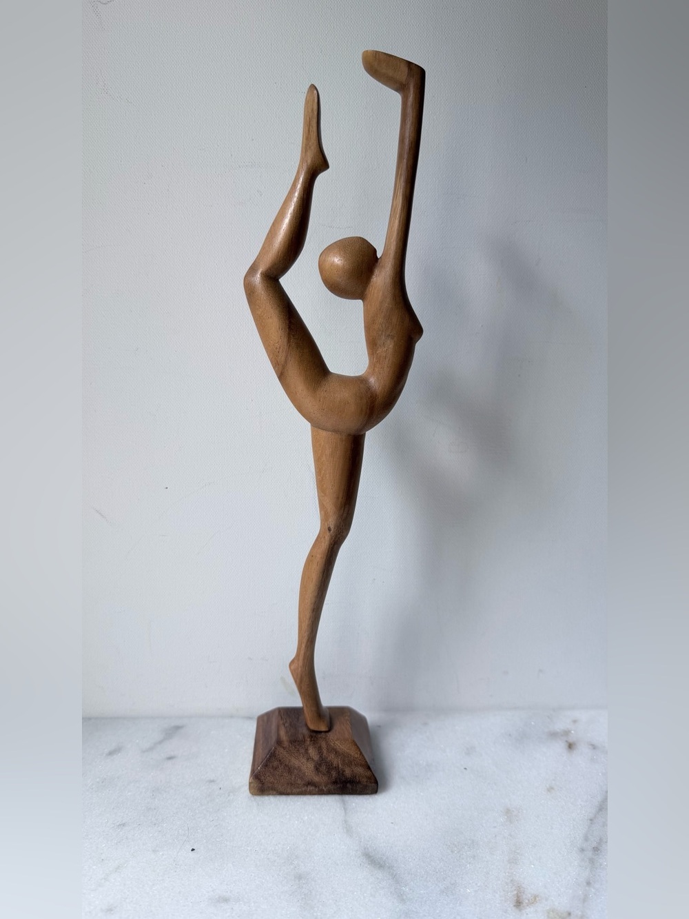 Wooden Dancer Sculpture - Brown Home Art Figurine - Picture 2 of 8